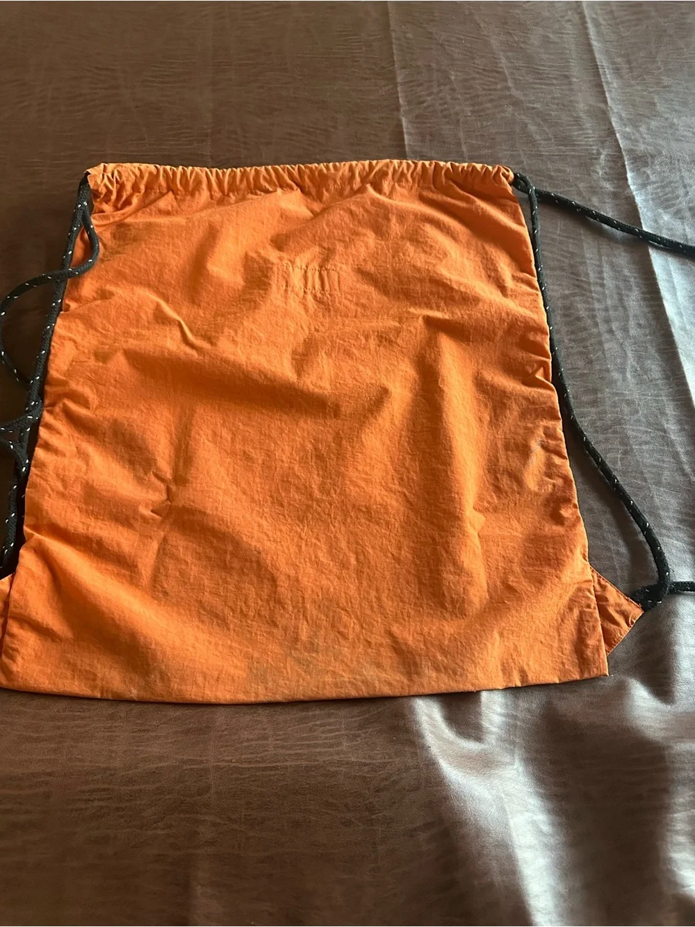 Bape Orange WGM Drawstring Gym Bag with White Logo